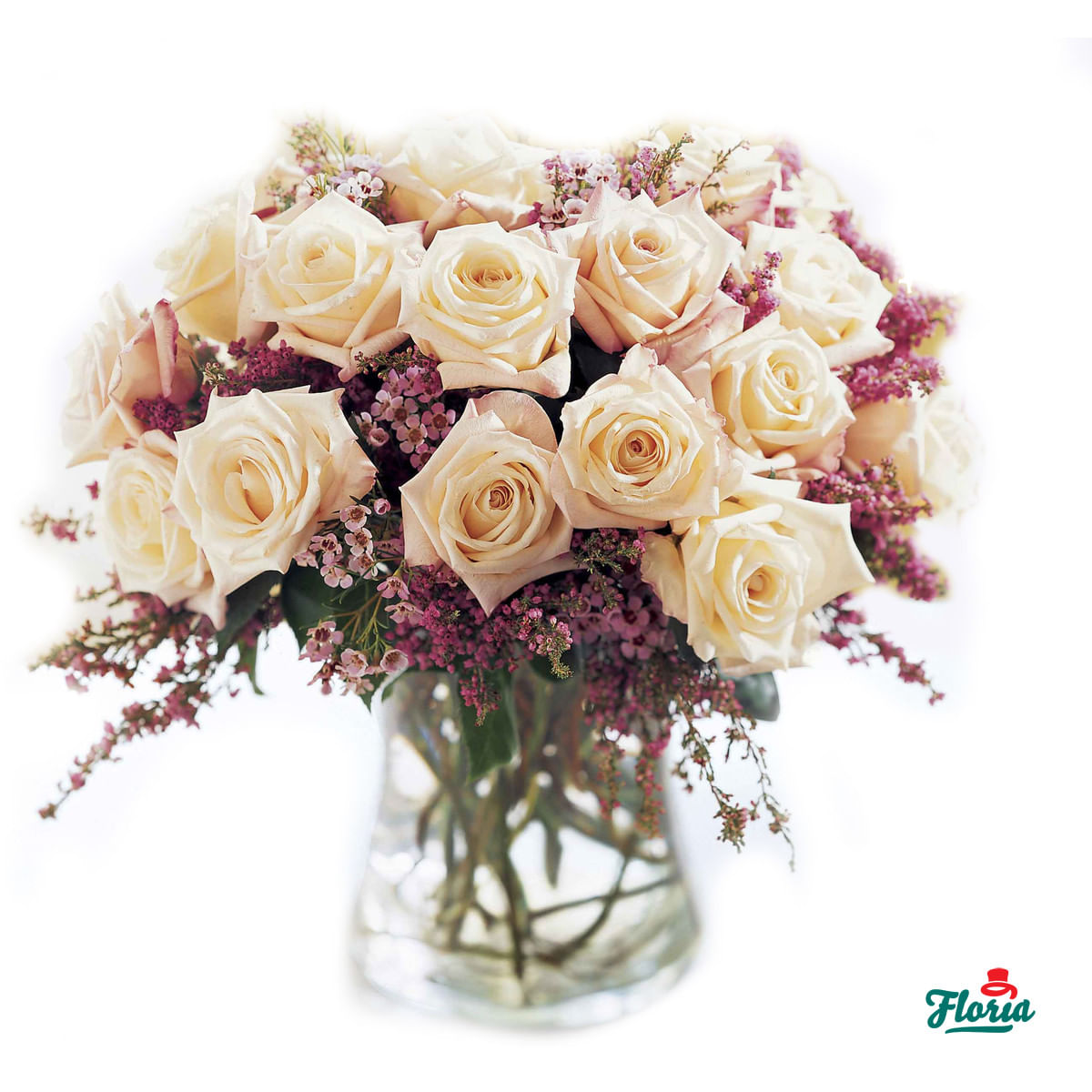Aranjament de masa pentru nunta cu trandafiri crem – Standard Aranjament