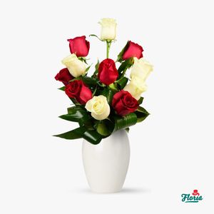 Bouquet of flowers - White and red