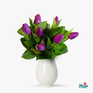 Bouquet of 7 purple tulips