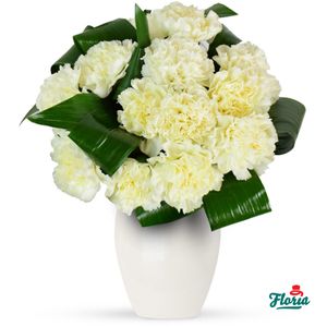 Bouquet of 13 white carnations