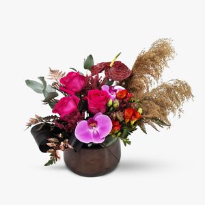 Arrangement with pampas and phalenopsis