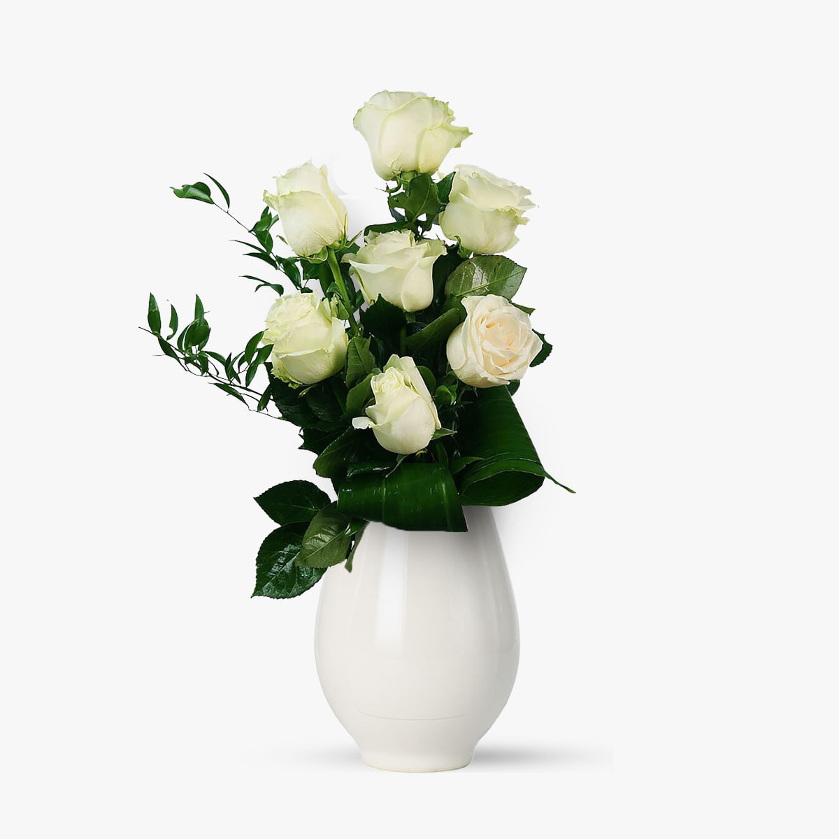 Buchet de 7 trandafiri albi Floria