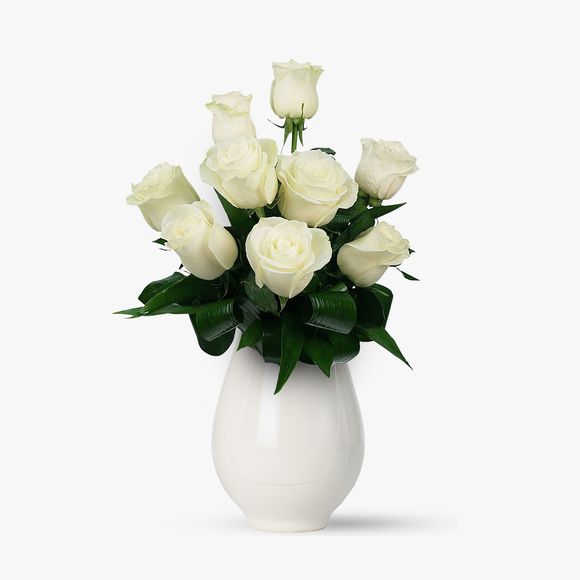 Bouquet of 9 white roses