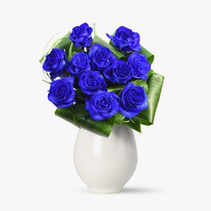 Buchet de 11 trandafiri albastri