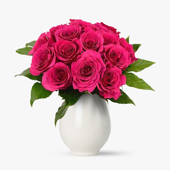 Buchet de 17 trandafiri roz