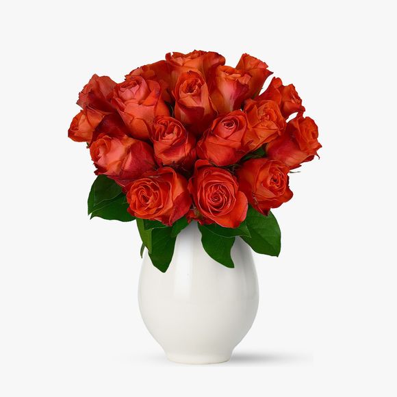 Buchet de 19 trandafiri portocalii