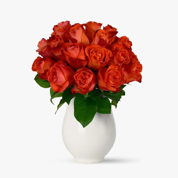 Buchet de 21 trandafiri portocalii