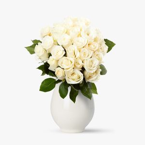 Buchet de 29 trandafiri albi