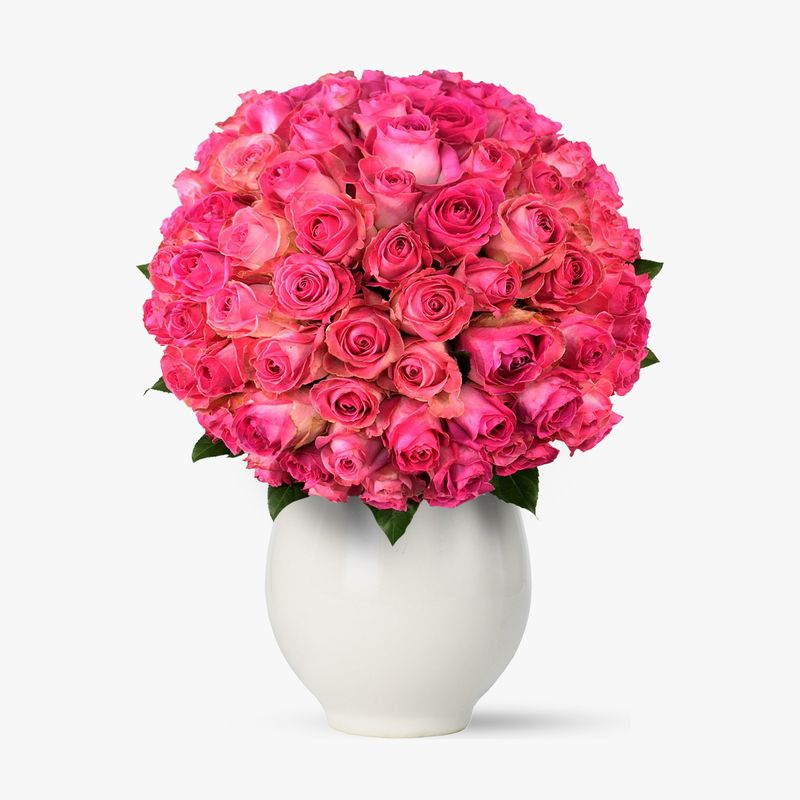 Buchet-de-75-trandafiri-roz