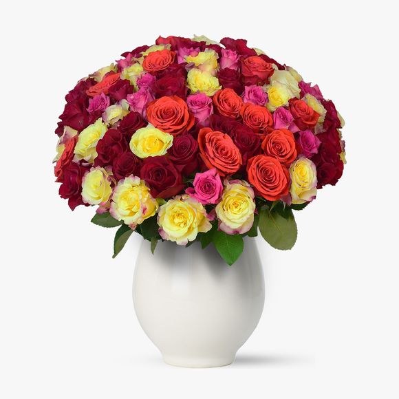 Buchet de 101 trandafiri multicolori