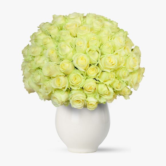 Buchet de 101 trandafiri albi