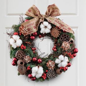 Christmas wreath with lotus