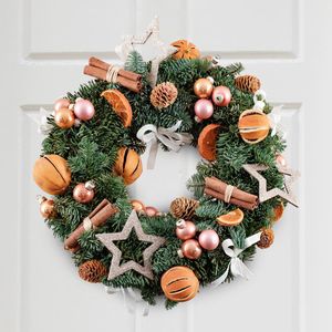 Christmas wreath with dried fruits