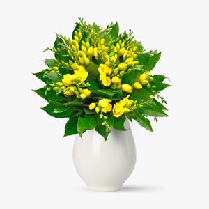 Bouquet of 35 yellow freesias