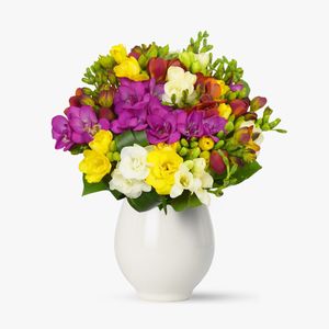 Bouquet of 45 multicolored freesias