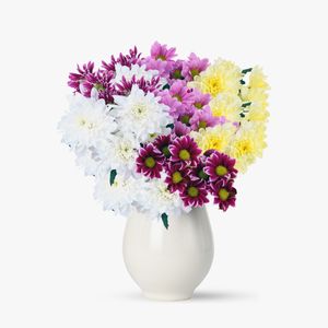 Bouquet of 15 multicolored chrysanthemums