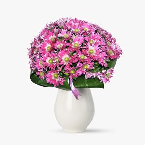 Buchet de 19 crizanteme roz