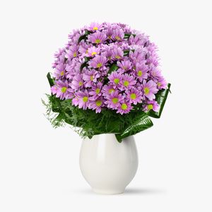 Bouquet of 21 pink chrysanthemums