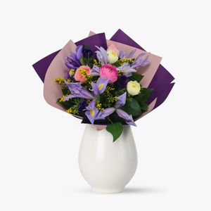 Bouquet with ranunculus and iris