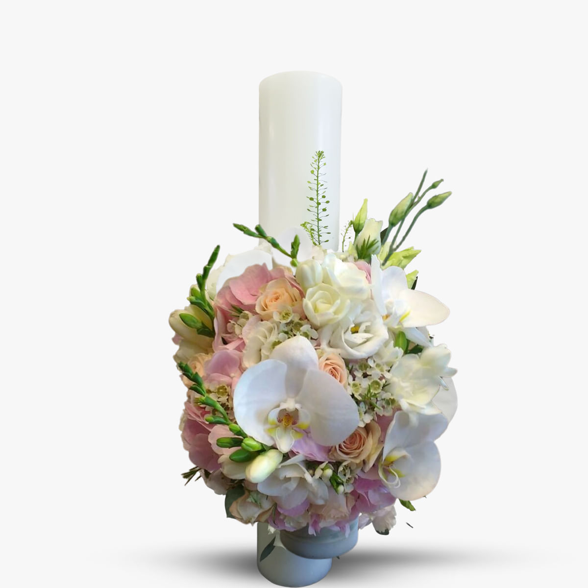 Aranjament de Pasti cu trandafiri albi – premium albi