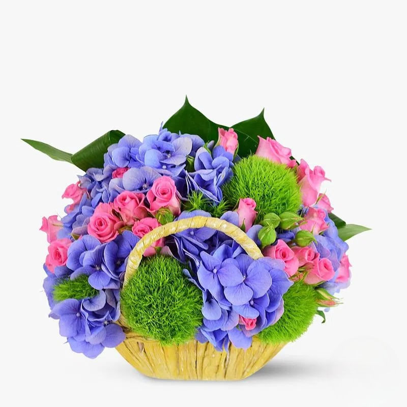 Cos cu flori – Floricele in panere – premium cos