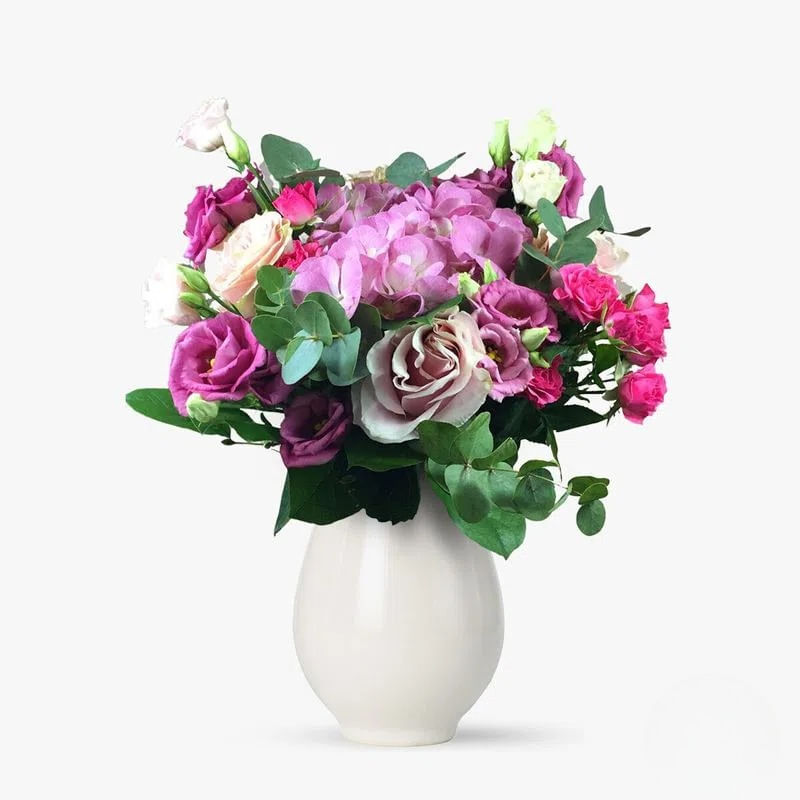 Buchet de flori cu trandafir si hortensie – premium Buchet