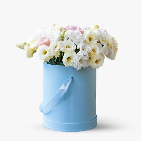 Box with lisianthus