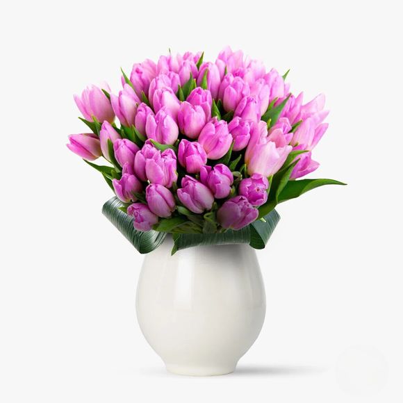 Bouquet of 101 pink tulips