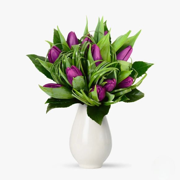 Bouquet of 11 purple tulips