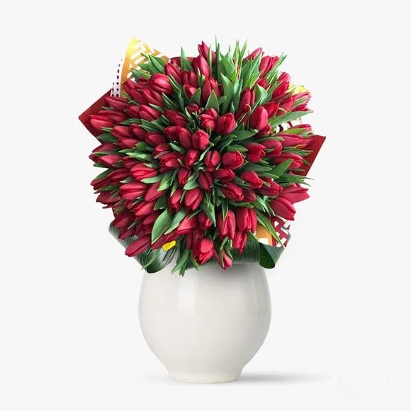 Bouquet of 101 red tulips