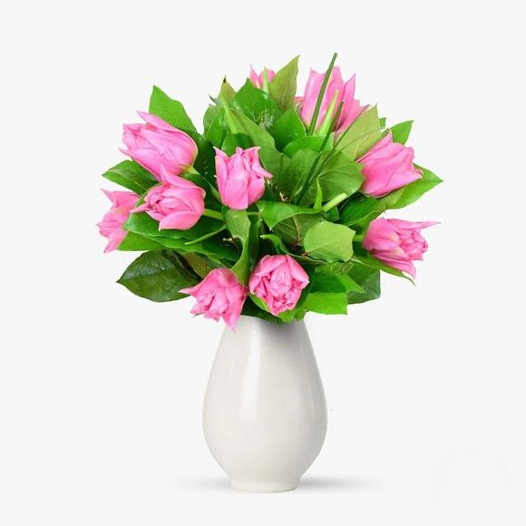 Bouquet of 11 pink tulips