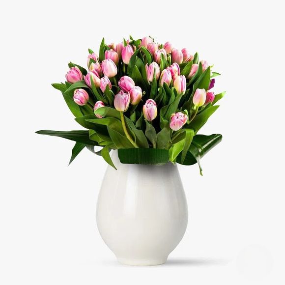 Buchet de 55 lalele roz