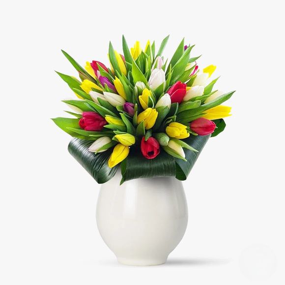 Buchet 45 lalele multicolore