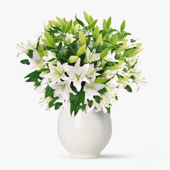 Bouquet of 45 white imperial lilies