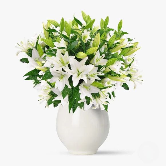 Bouquet of 23 white imperial lilies