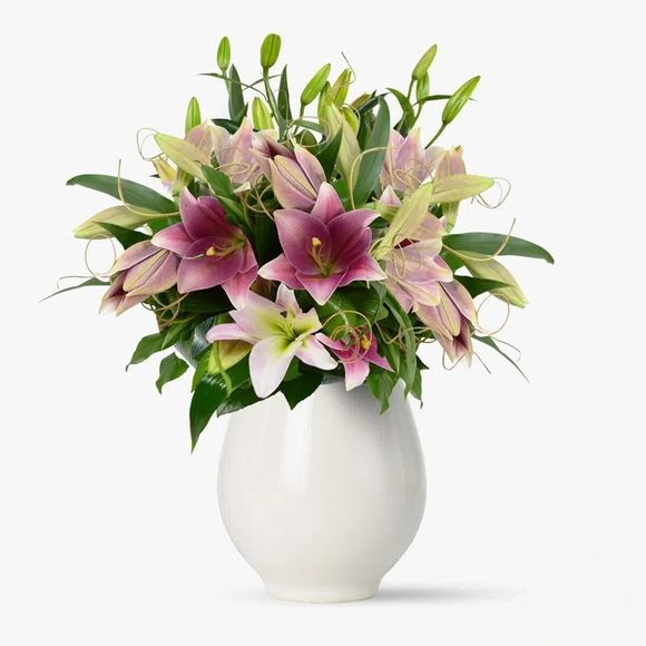 Bouquet of 19 pink imperial lilies