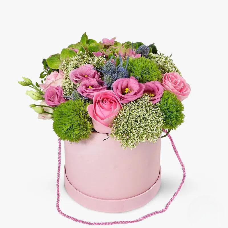 Cutie cu trandafiri roz si somon – Standard Cutie