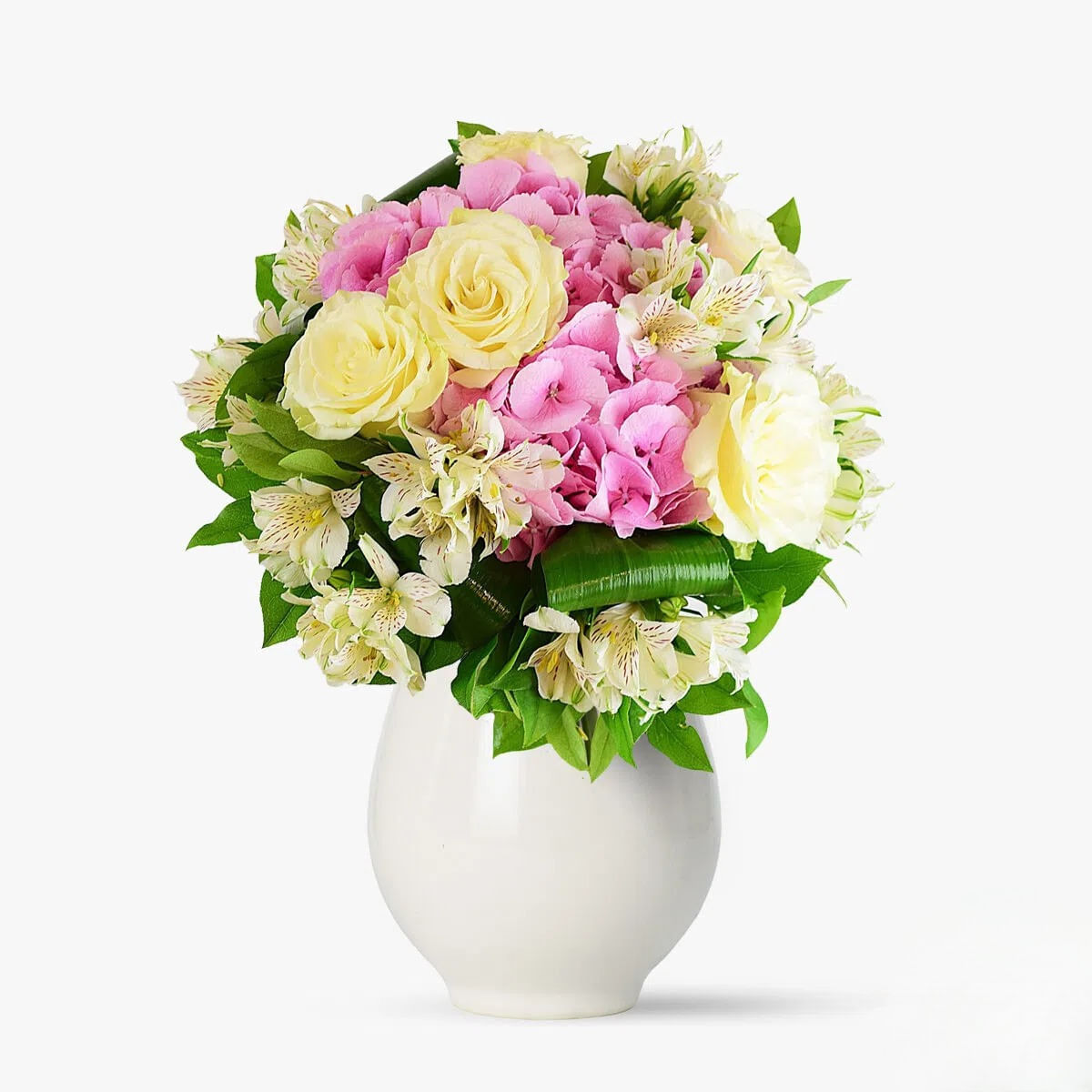 Buchet de flori cu trandafir si hortensie – premium Buchet