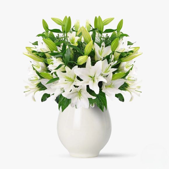 Bouquet of 11 white imperial lilies