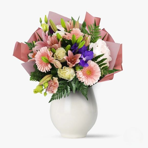 Bouquet with gerbera and lilies