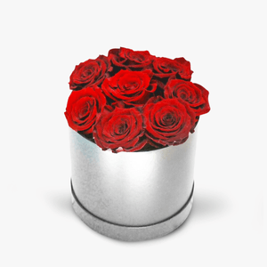 Cutie cu 9 trandafiri rosii, criogenati
