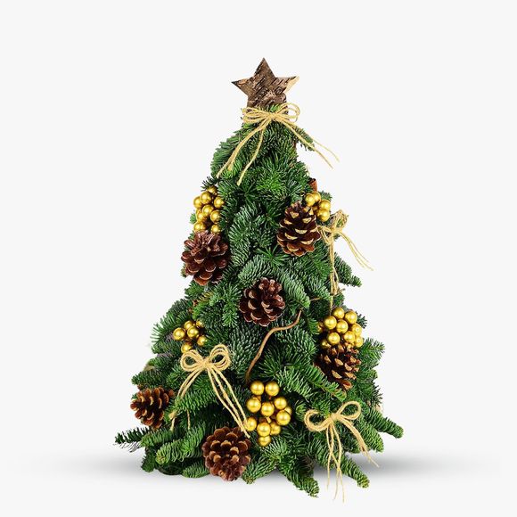 Decorative Christmas tree with fir cones