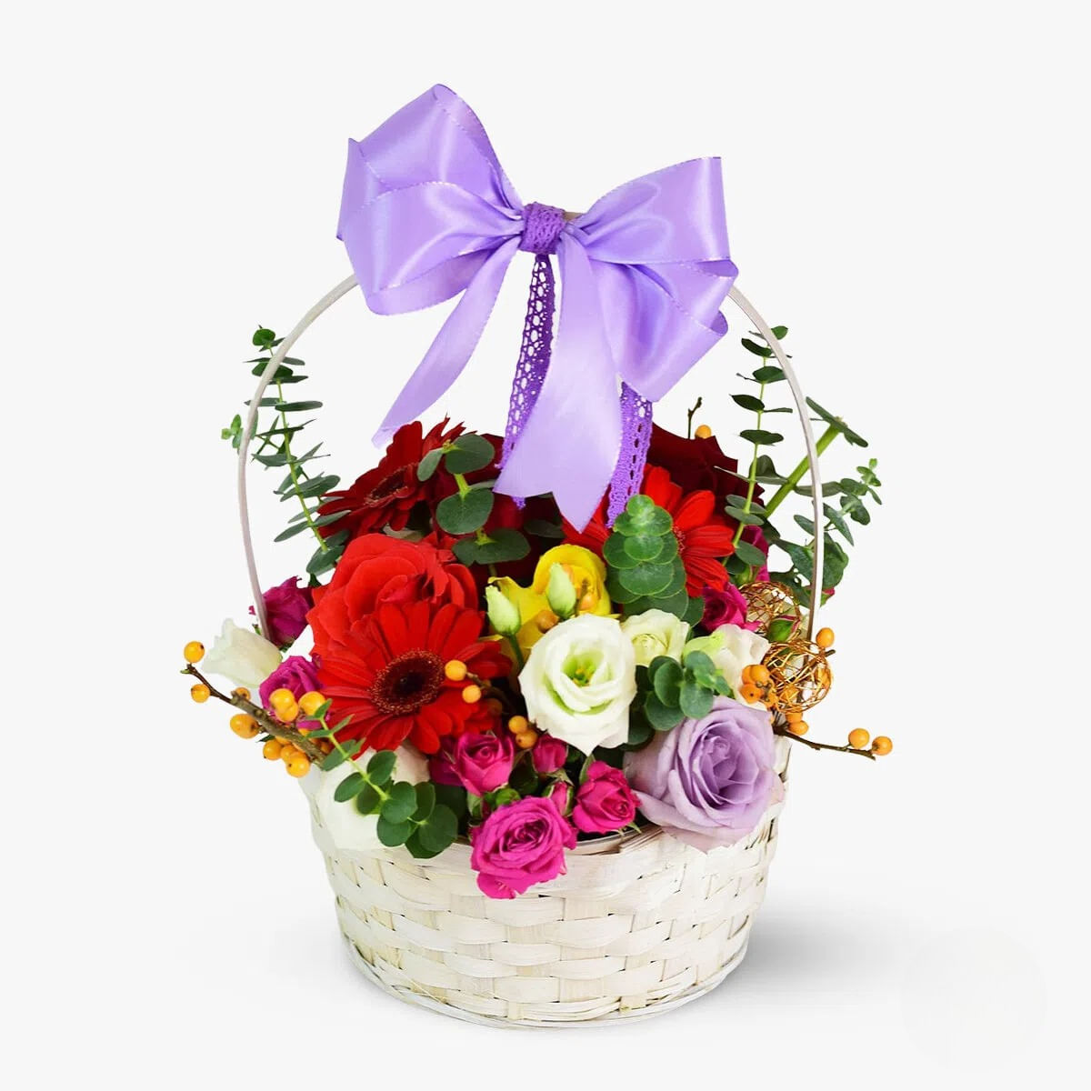 Cos cu flori – Aranjament Dulce – premium