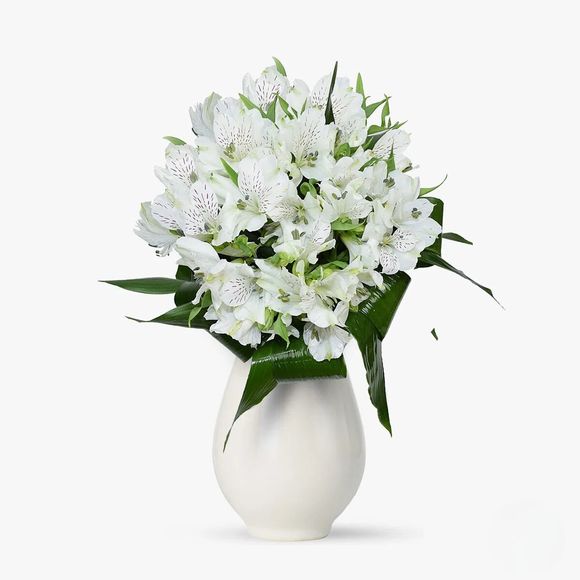 Buchet de 9 alstroemeria albe