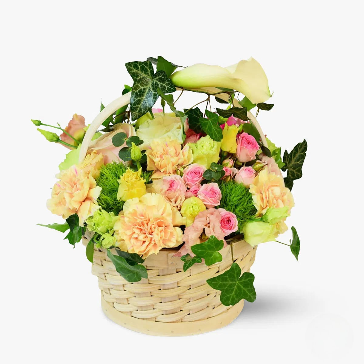 Cos cu flori – Aranjament Dulce – premium Aranjament