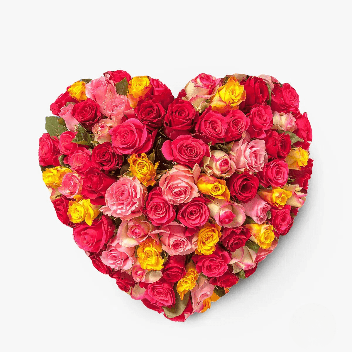 Inima din trandafiri multicolori – Standard din