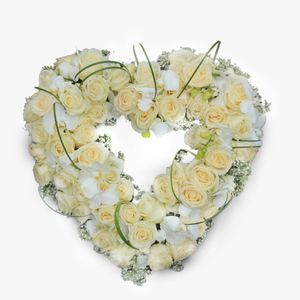 White Heart funeral wreath