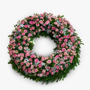 Funeral wreath made of minirosa