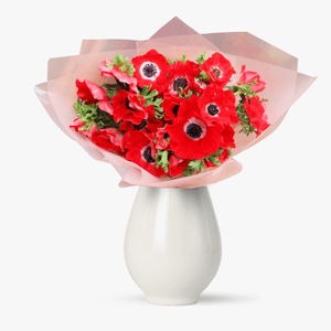 Bouquet of 25 red anemones