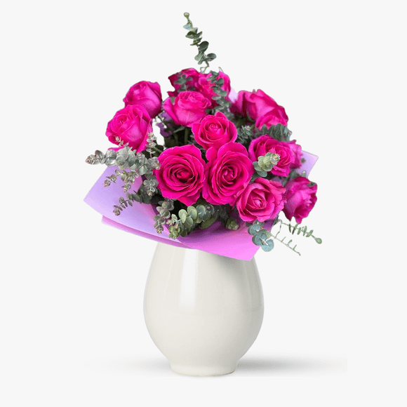 Bouquet of 13 pink roses